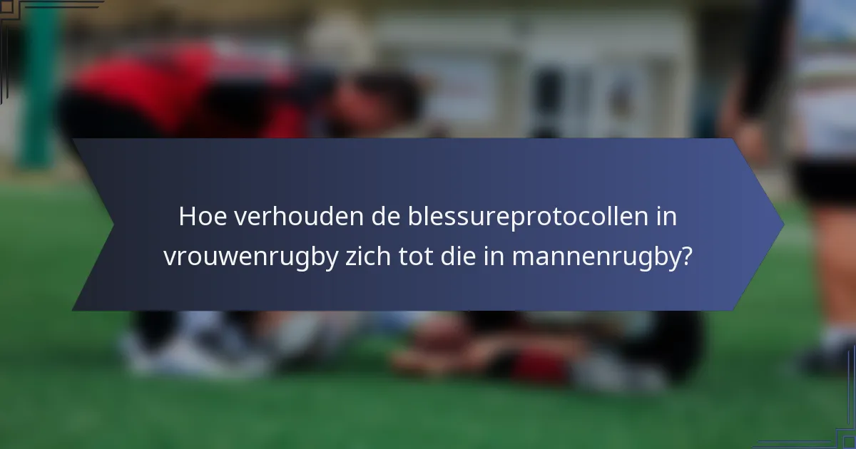 Hoe verhouden de blessureprotocollen in vrouwenrugby zich tot die in mannenrugby?